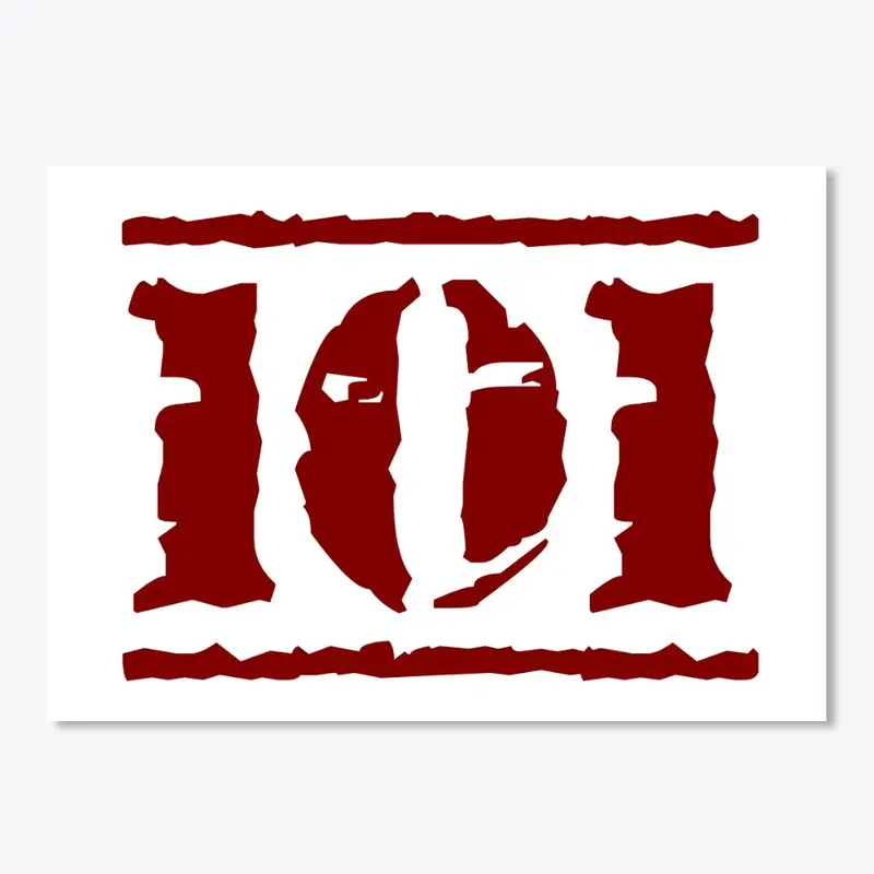 101 Stamp Sticker (red)